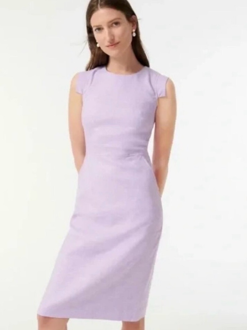 J. Crew Lilac Linen Resume Dress
